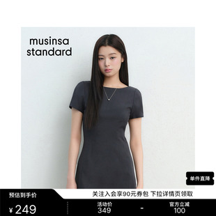 韩国26夏季新品潮流时尚优雅通勤女士短袖连衣裙MUSINSA STANDARD