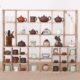 实木摆件中式 置物架墙上茶壶多宝阁 简约现代博古架挂墙茶架壁挂式