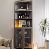 意式 转角柜墙角柜客厅卧室转角置物架靠墙三角柜子角落收纳边柜