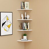 墙上置物架书架壁挂客厅免打孔墙角转角卧室厨房三角扇形圆角隔板