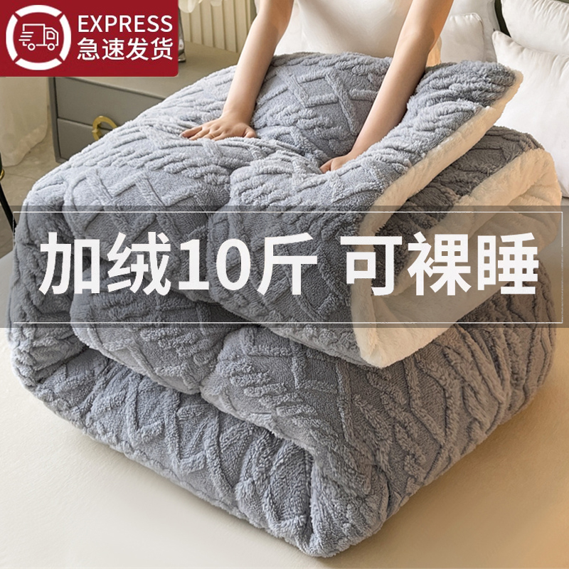 塔芙绒羊羔绒被子冬季加p厚保暖冬被棉被宿舍单人被褥被芯2024新