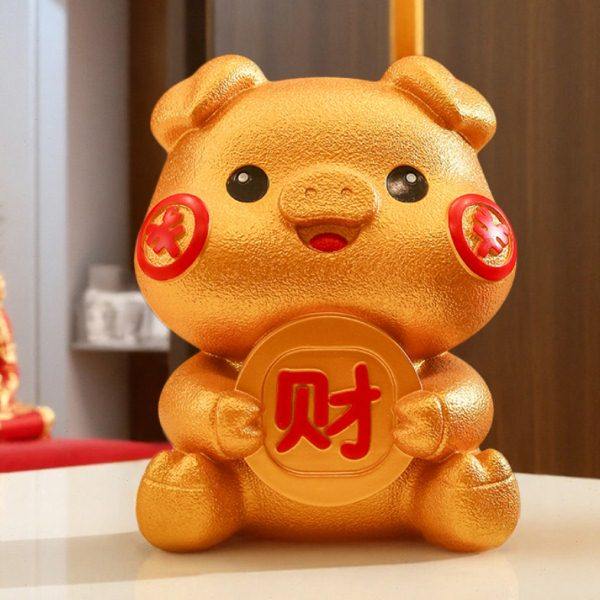 新年金猪存钱罐招财只进不出超大号男女孩儿童储蓄罐福猪装饰摆件