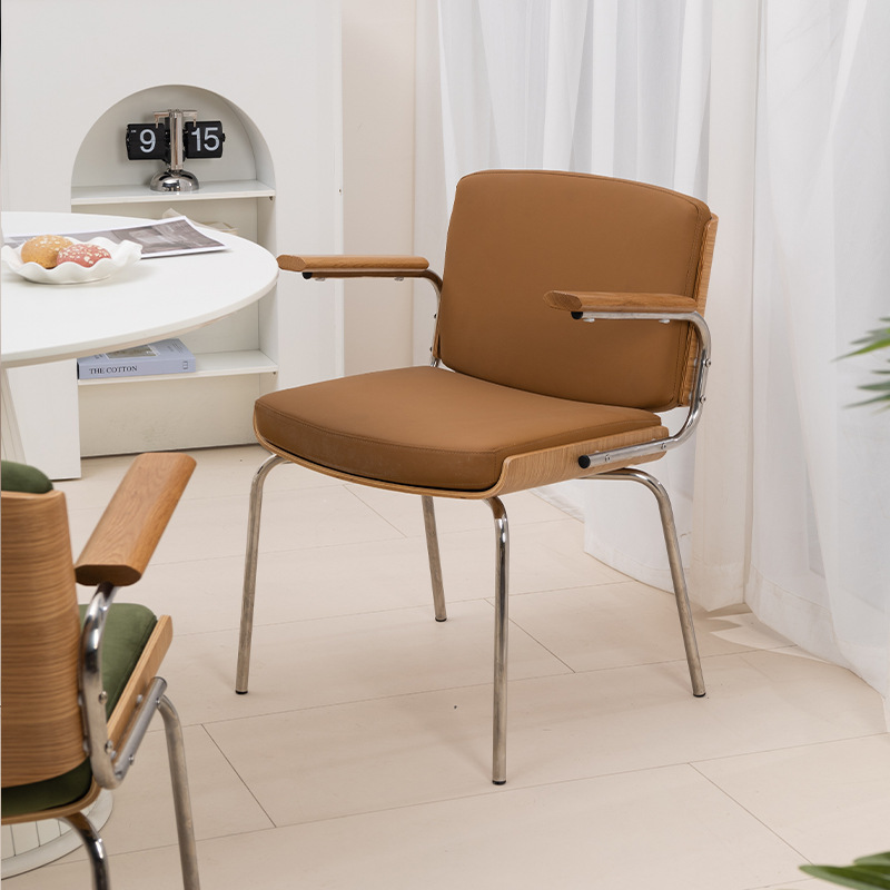 中古休闲椅北欧复古懒人简约靠背餐椅小户型家用书房复刻单人椅子