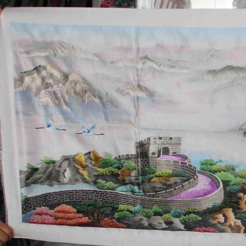 批发苏绣绣片单面绣客厅办公室会议室装饰画苏州手工刺绣山水画