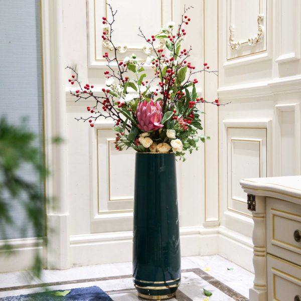 欧式落地大花瓶摆件客厅插花轻奢高档干花装饰电视柜玄关家居饰品