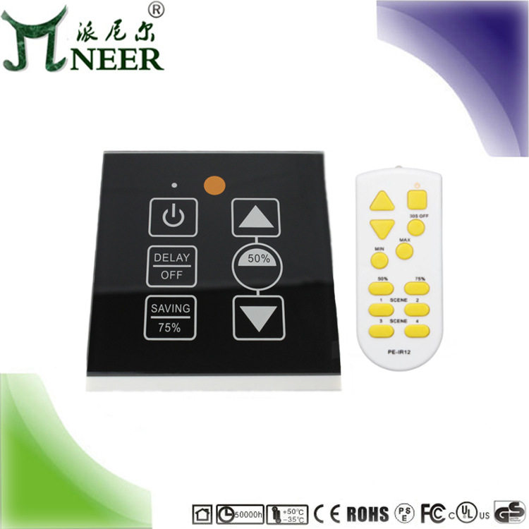 钢化触摸面板 红外遥控 高兼容 150W 可控硅后切 LED调光器