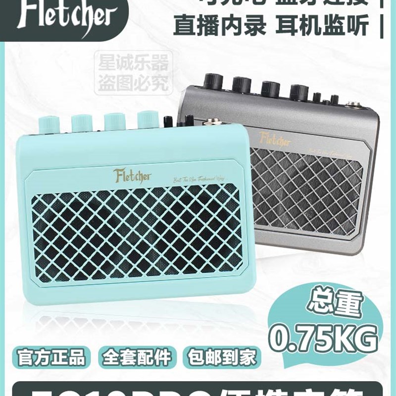 弗莱彻Eg10电吉他低音扬声器效果与便携式旅行充电