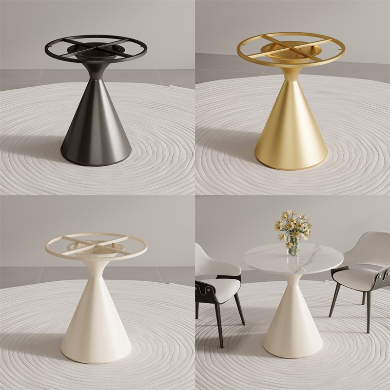 大理石支架阳台岩板桌腿茶几边几金属圆形桌Q脚餐桌桌架底座定制