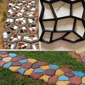 花园菜园庭院简易地坪面地砖别墅停车场路面水泥制品塑料铺路模具