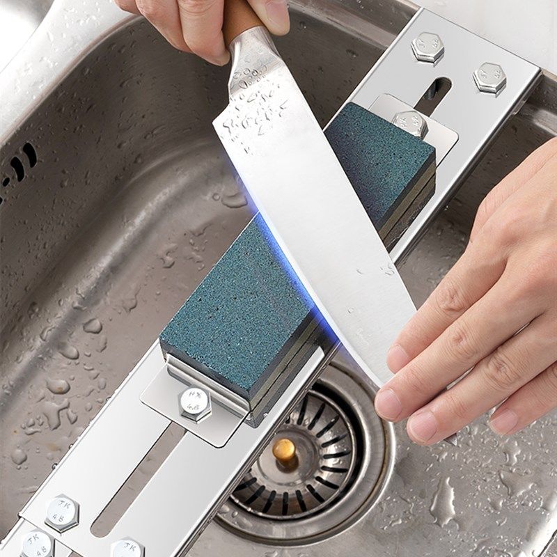 不锈钢磨刀架家用水槽磨刀石支架可调节磨刀固定防滑架子磨刀神器