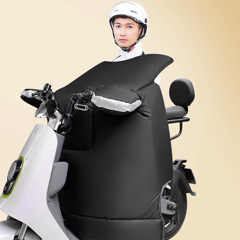 男士电动车挡风被l冬季加绒加厚双面防水电瓶摩托车防雨防风保暖