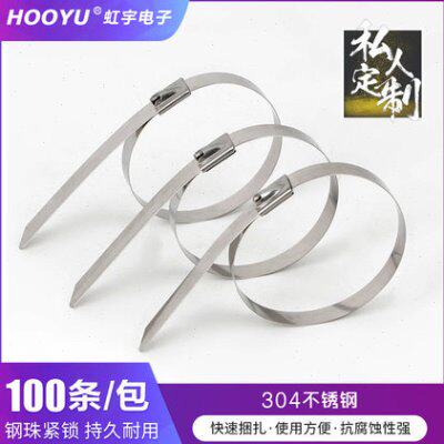 虹宇电子304不锈钢扎带自锁船用金属扎带宽4.6*200mm各种规格选择