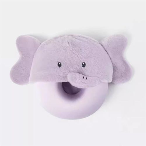 紫色大象连帽U型枕旅行枕可爱卡通护颈办公室空调帽子开车飞机枕