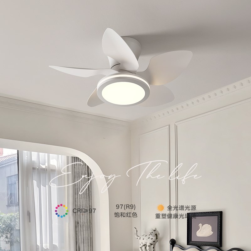 卧室静音风扇灯过道阳台吸顶风扇灯护眼餐厅中古风简约家用灯