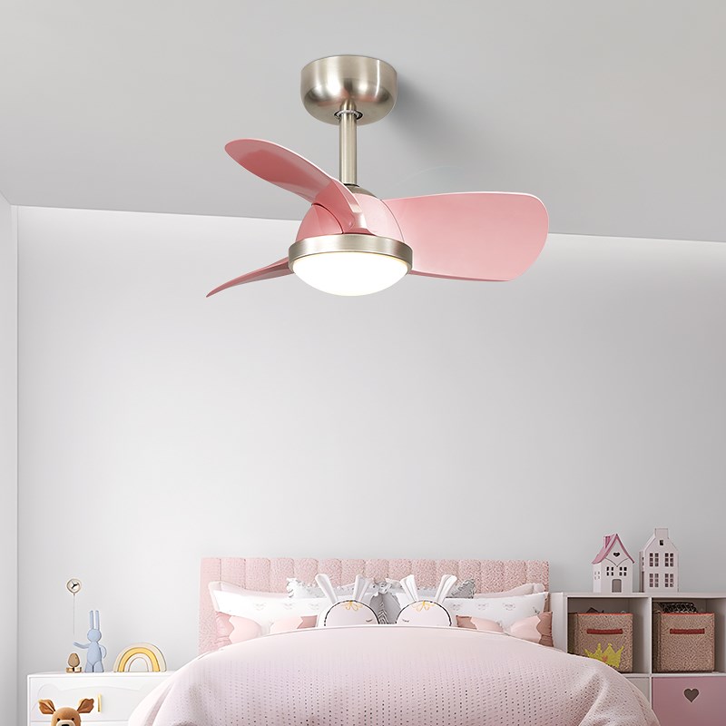 风扇灯小尺寸中古风包豪斯餐厅电风扇灯复古儿童卧室吊扇灯