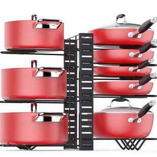 铁艺可调节间距锅盖架锅架厨房台面橱柜砧板菜板锅子烤盘收纳架子