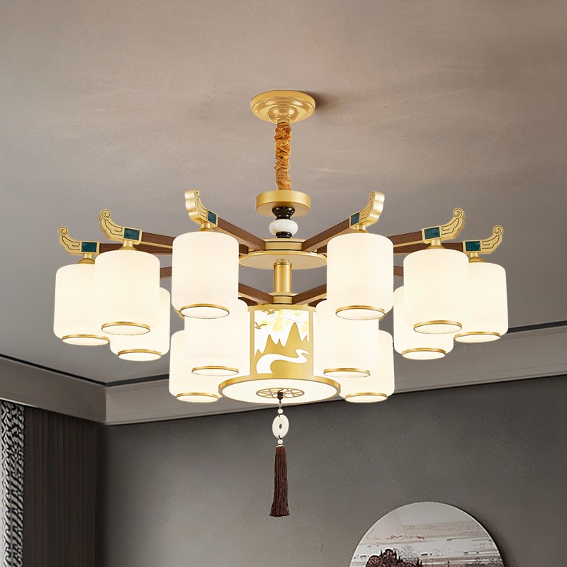 护眼新中式风扇吊灯客厅灯隐形一体吊扇灯现代中国风餐厅灯具电扇