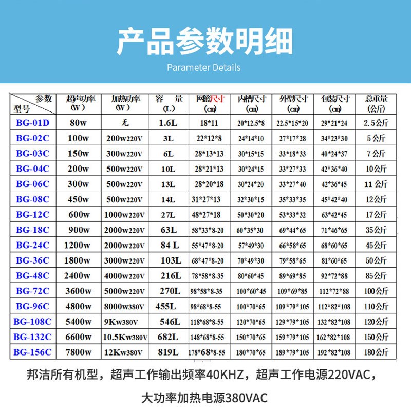邦洁工业超声波清洗机BG01/03C汽配五金电路板实验室不锈钢清洗器