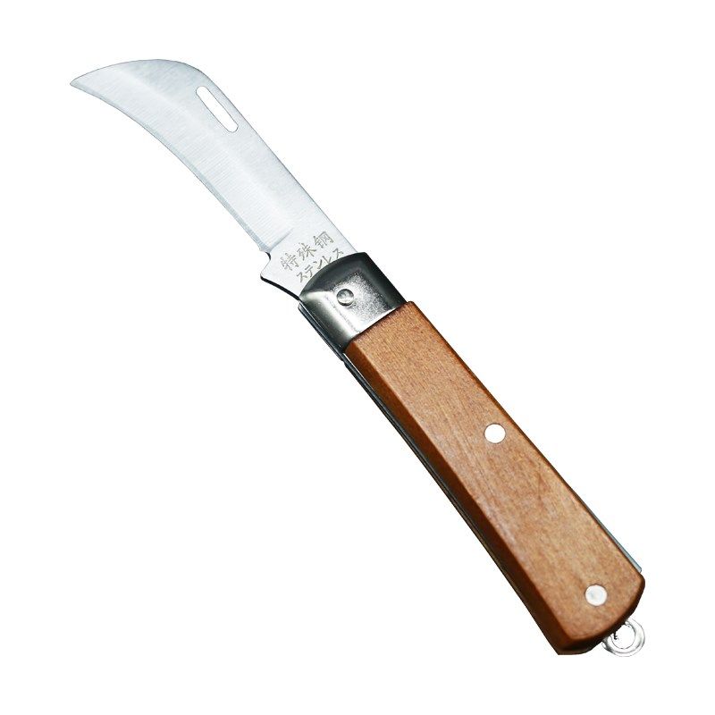 德国进口电工刀 绝缘木柄直刃弯刃剥电线刀 电缆刀 折叠刀 特种钢