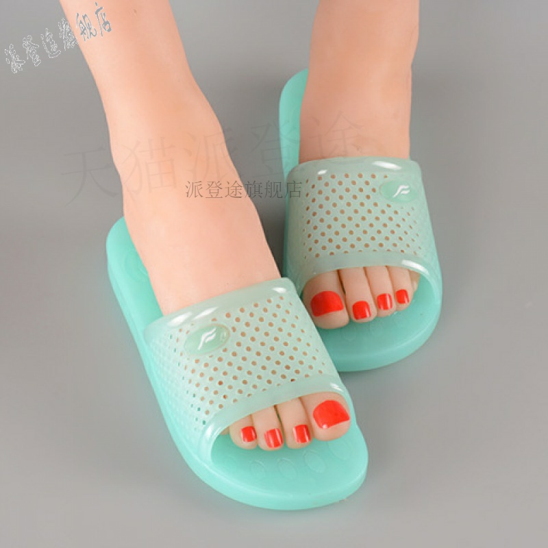 果冻拖鞋b女夏季镂空浴室洗澡平跟厚底防滑防臭硬底水晶塑料凉拖