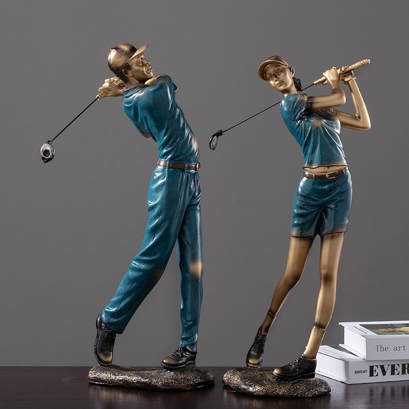 欧式高尔夫抽象人物m雕塑摆件客厅电视柜酒柜装饰品办公室书柜摆