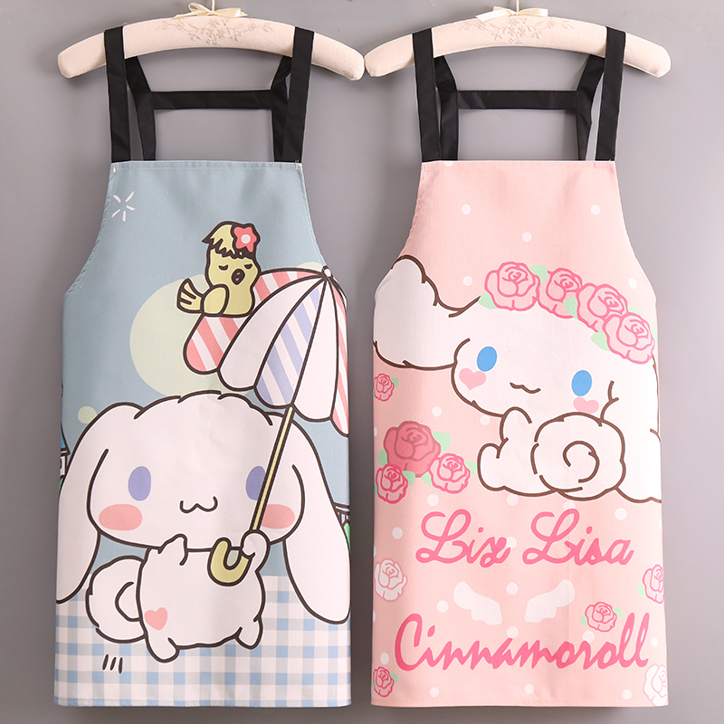 玉桂狗围裙女家用厨m房做饭2022新款夏季帆布围腰可爱洋气日系卡