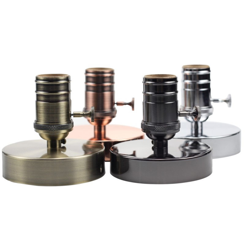 复古E27螺口吸顶壁灯灯座螺纹灯泡底座灯头明装酒吧工程DIY灯具