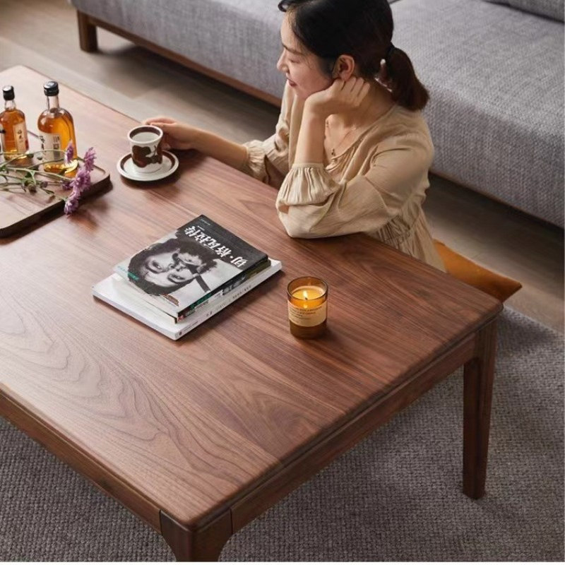 北欧实木茶几黑胡桃木咖啡桌现代简约茶桌小户型客厅茶台
