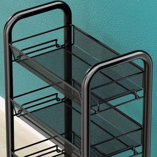 厨房置物架家用收纳储物架子落地多层用品大全小推车多功能蔬菜篮