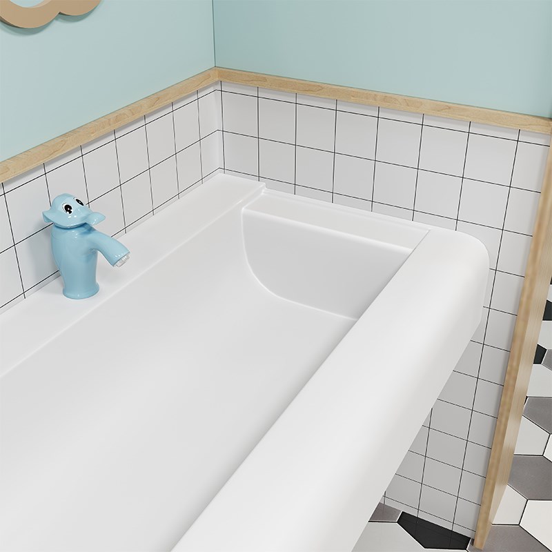 幼儿园亚克力人造石一体盆儿童公共酒店卫生间洗手池悬挂水池定制