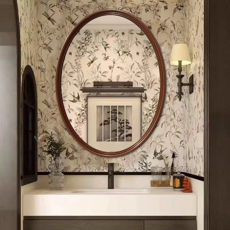 法国覆古浴室镜异形壁挂式浴室中世C纪镜子流行不对称卧室覆古梳