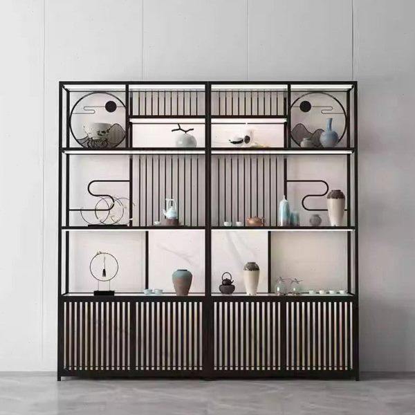 现代博古架茶室茶桌置物架中式多宝阁茶具收纳架办公室古董展示柜,住宅家具,多宝格/博古架,淘宝优惠券,粉丝福利购,淘宝优惠卷