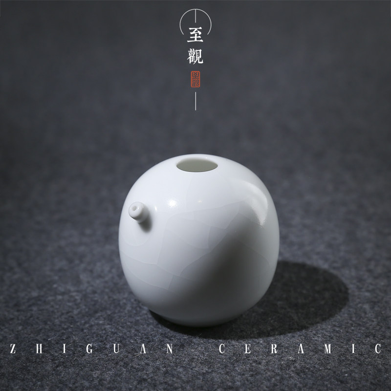 【至观烧造】冰纹砚台磨墨研墨实用陶瓷砚滴水滴书法国画文房四宝