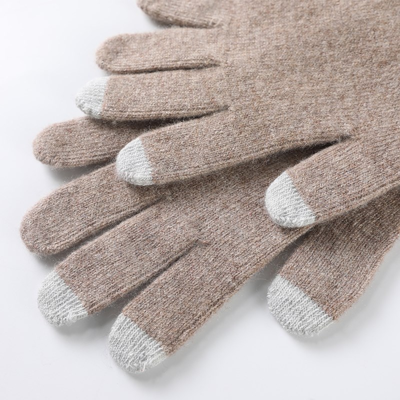 羊绒手套男女保暖加厚柔软手套2021秋冬M新款骑车写字五指手套