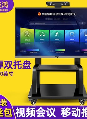 32-55-65-75-100英寸落地移动支架推车会议展厅左右双屏上下推车