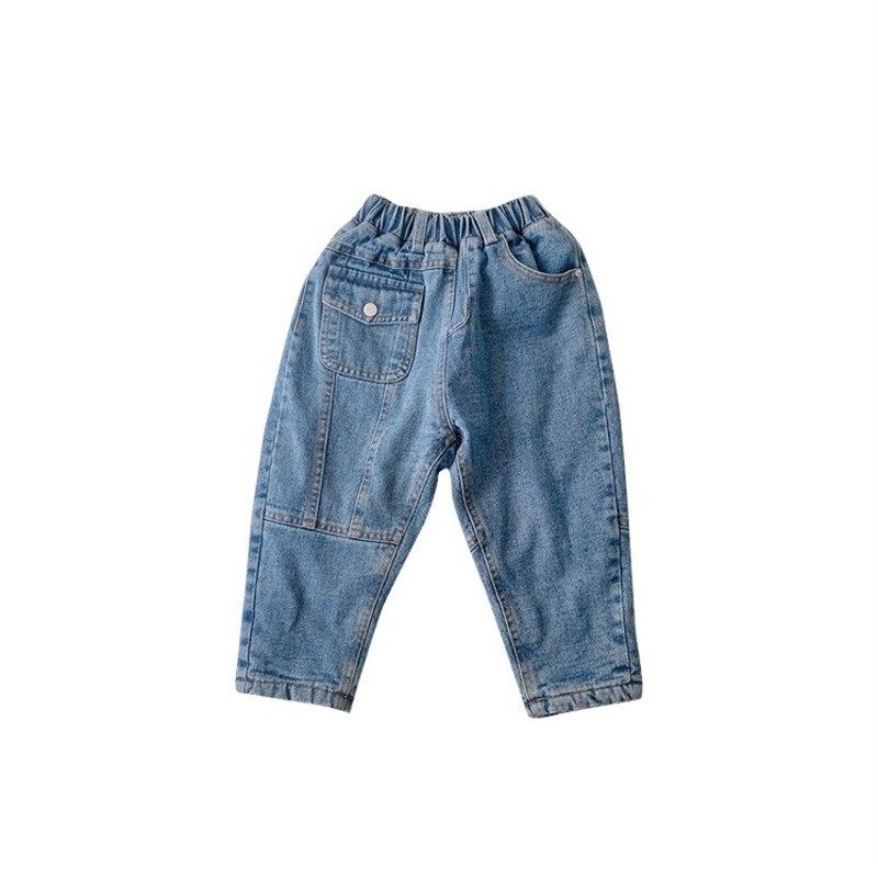 秋冬装儿童装加厚加绒牛仔裤大ppD裤男童女童长裤宝宝哈伦裤子夹