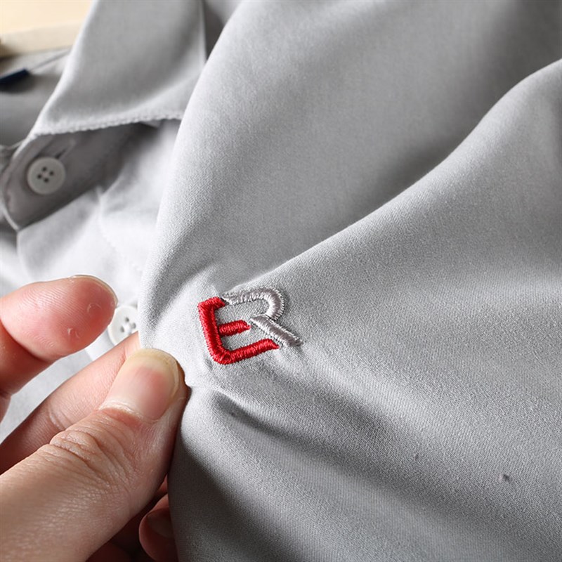 仿麂皮绒!刺绣点缀!春季男纯色通勤百搭休闲桃皮绒长袖衬衫