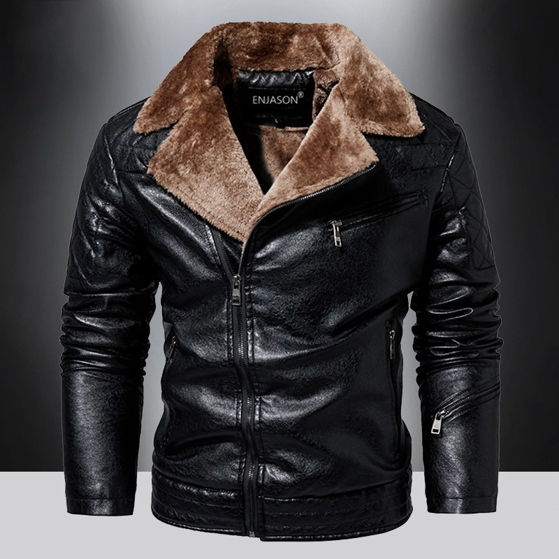 冬季新款立领韩版修身机车皮外套大尺码胖子男士水洗皮夹克百搭皮