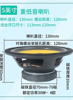 5寸/6.5寸/8寸/10寸全频低音喇叭炮筒音响喇叭低音炮喇叭更换