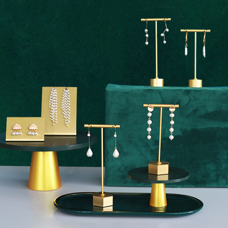 首饰展示架项链戒指托盘饰品收纳玻璃盒陈列道具耳环架子展示架