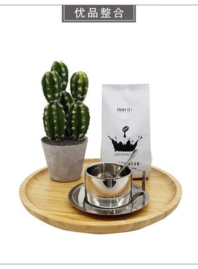 简约样板间c厨房美式软装饰品家居摆件托盘储物罐咖啡机组合ZH228