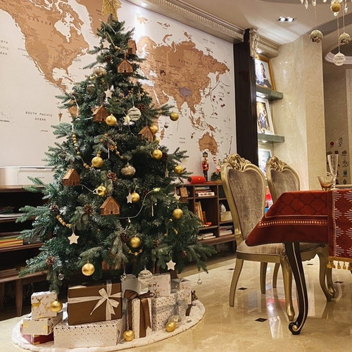 1.2米圣诞树家用发光圣诞节装饰儿童加密北欧大T型圣诞树摆件套餐