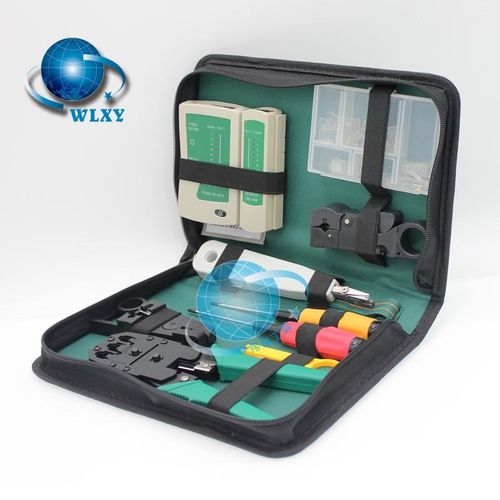 网络包三用网线钳测试仪剥线刀水晶头9PC网络工具包迷你组合套装