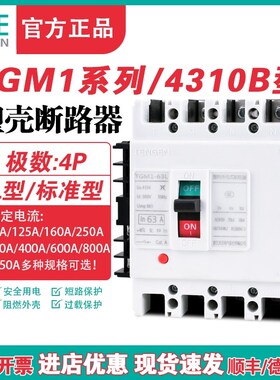TENGEN天正TGM1-63 125 250 400 630A塑壳断路器3P空气开关4310B