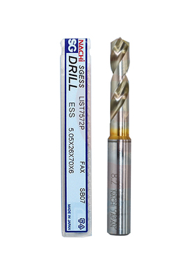 日本进口NACHI不二越荔枝SGESS直柄粉末高速钢钻L7572P不锈钢钻头