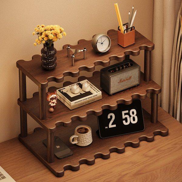 桌面置物架多层2025新款波浪梯形公桌收纳架家用杯架展示储物架,收纳整理,书桌收纳置物架,淘宝优惠券,粉丝福利购,淘宝优惠卷