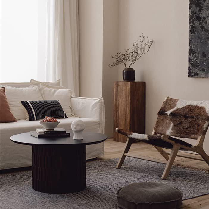 简约圆形茶几休闲桌客厅阳台圆桌室内装饰纯色咖啡桌小型圆形茶台