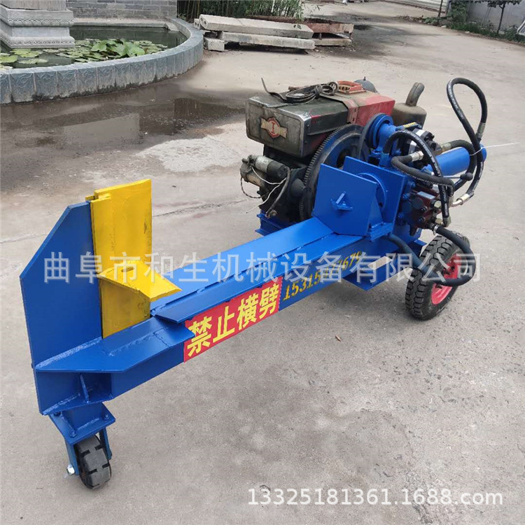 卧式液压劈木机移动式1米液压劈木机现货电动液压破柴器380伏电压