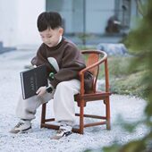 赞比亚血檀圈椅明式 红木儿童座椅家用靠背小椅小孩矮椅子宝宝餐椅