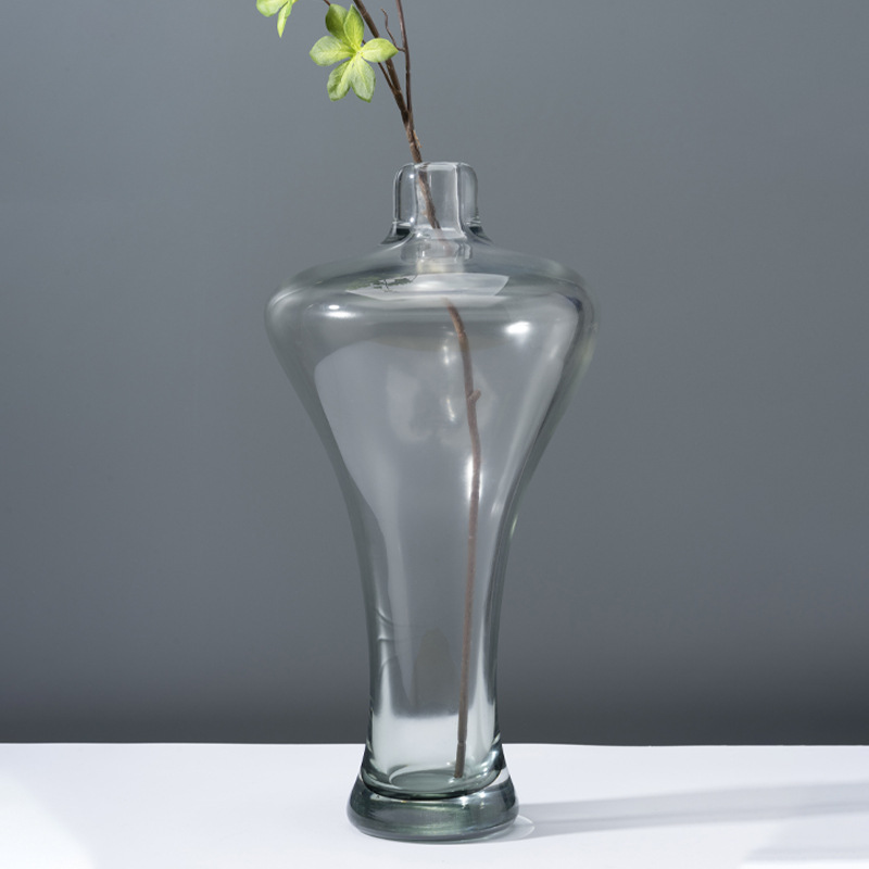 欧式简约透明花瓶桌面插花玻璃瓶小口径大号瓶子家居软装摆件批发